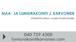 Maa- ja lumiurakointi J. Karvonen logo